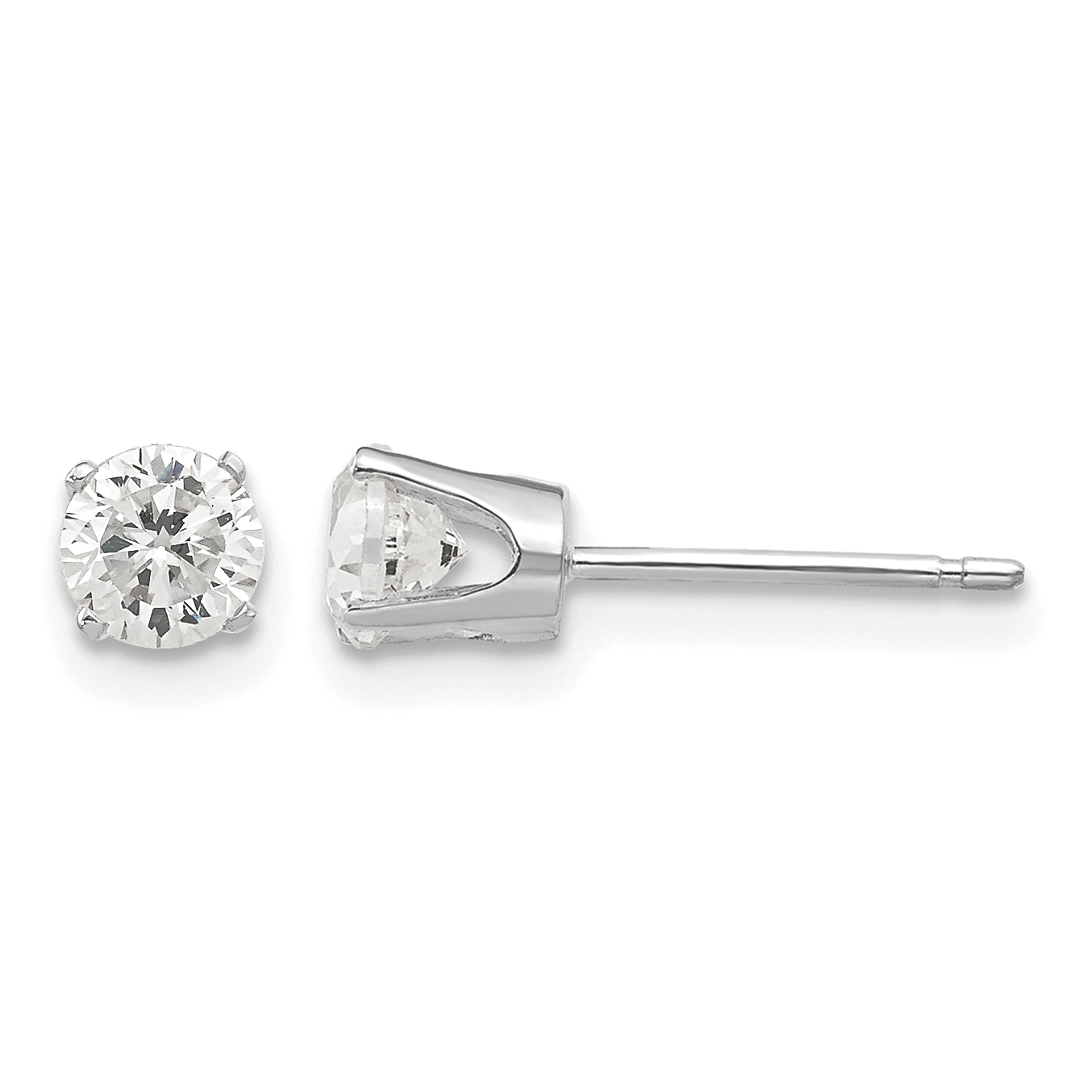 14k White Gold 4.25mm CZ stud earrings (XD8WCZ)