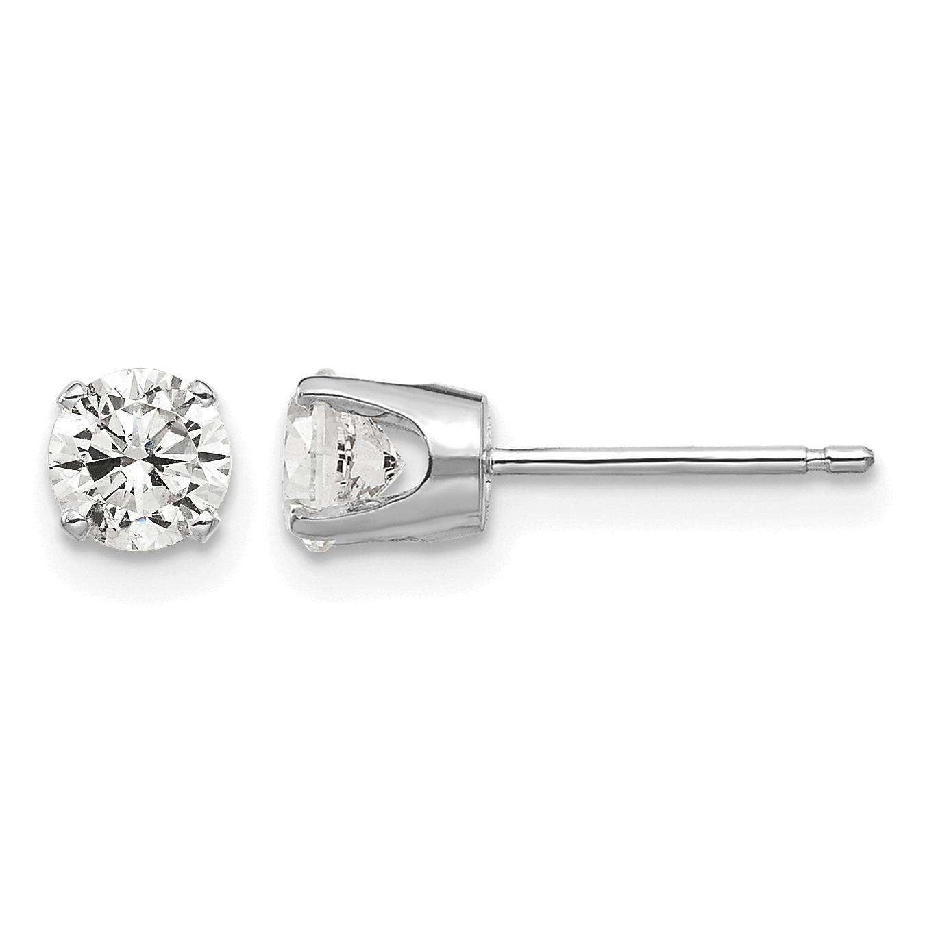 14k White Gold 4.5mm CZ stud earrings (XD9WCZ)