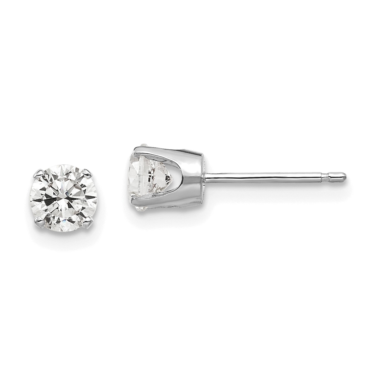 14k White Gold 4 5mm Cz Stud Earrings Ebay 14k White Gold 4 5mm Synthetic Cz Stud Earrings