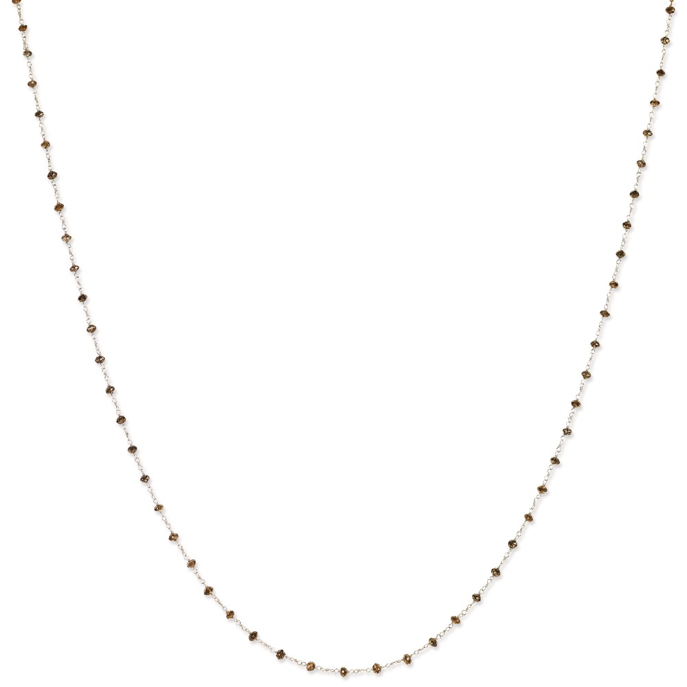 14K White Gold Coffee Brown Diamond Briolette Necklace