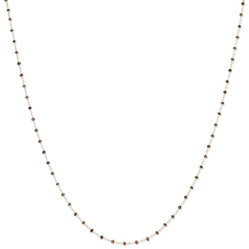 14K White Gold Coffee Brown Diamond Briolette Necklace