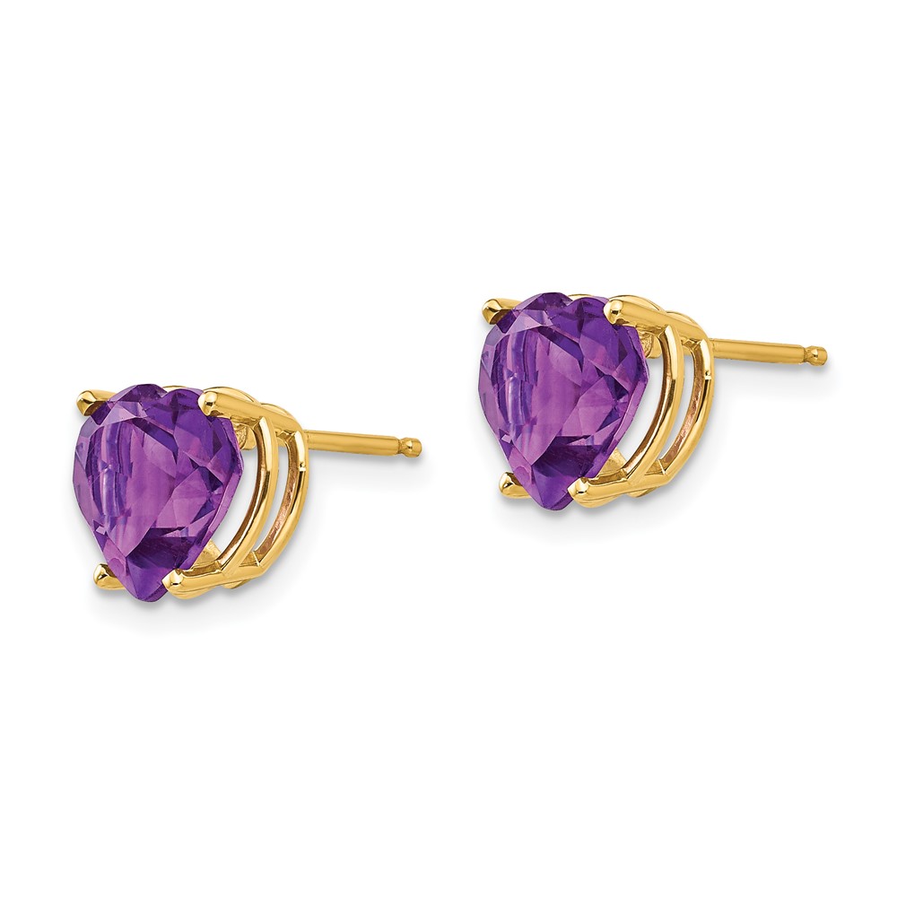 14k 8mm Heart Amethyst earring (XE100AM)