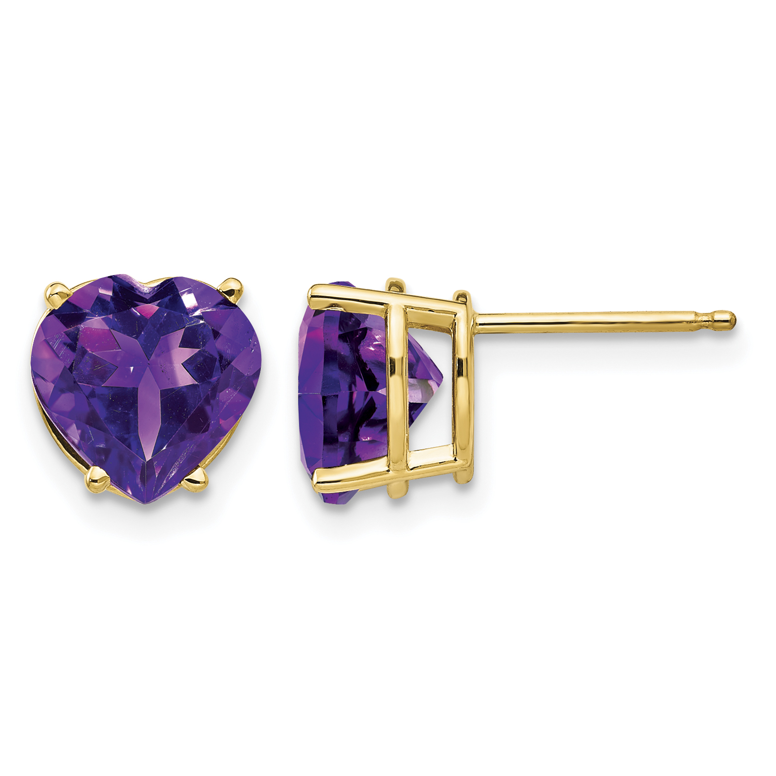 14k 8mm Heart Amethyst earring (XE100AM)