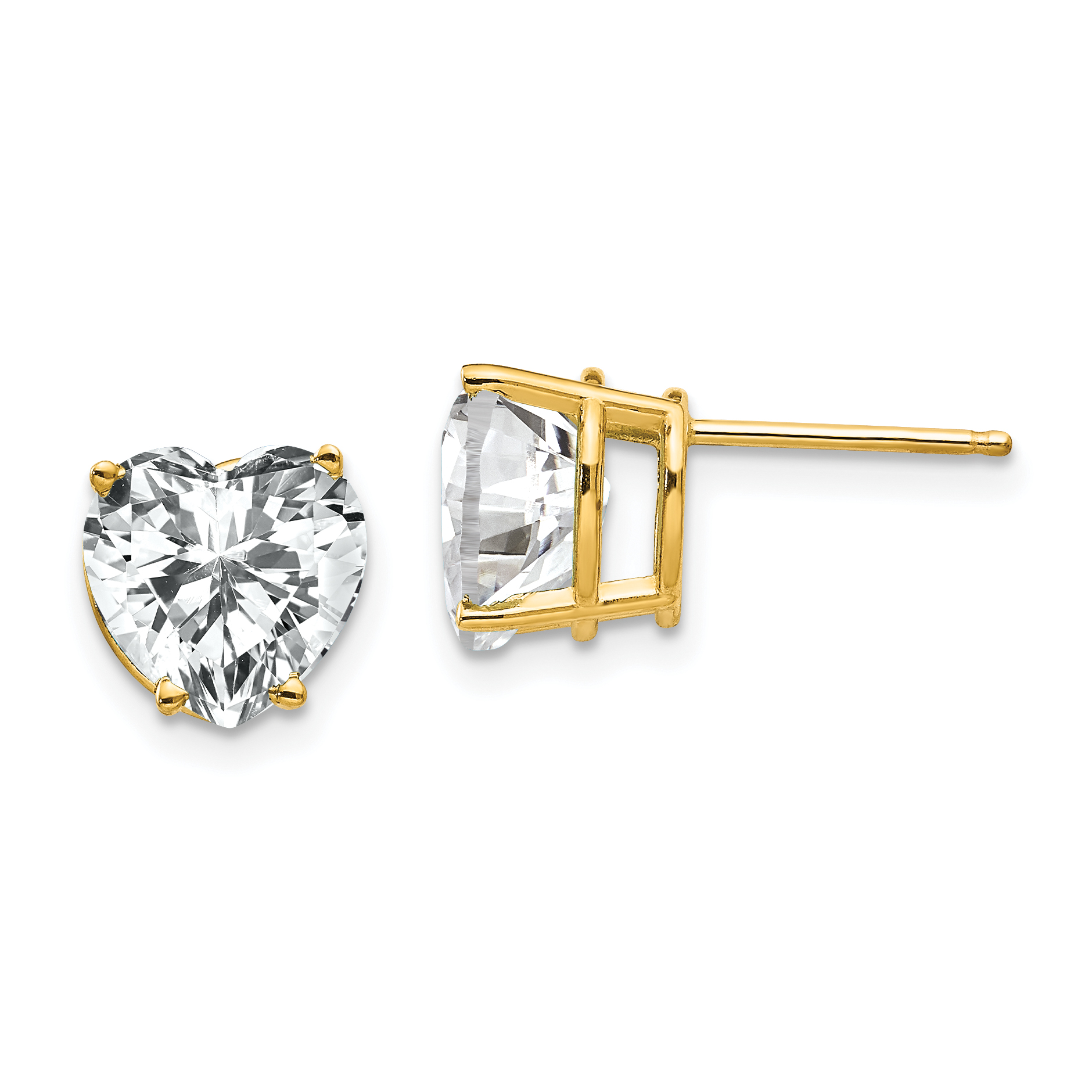 14k 8mm Heart Cubic Zirconia earring (XE100CZ)
