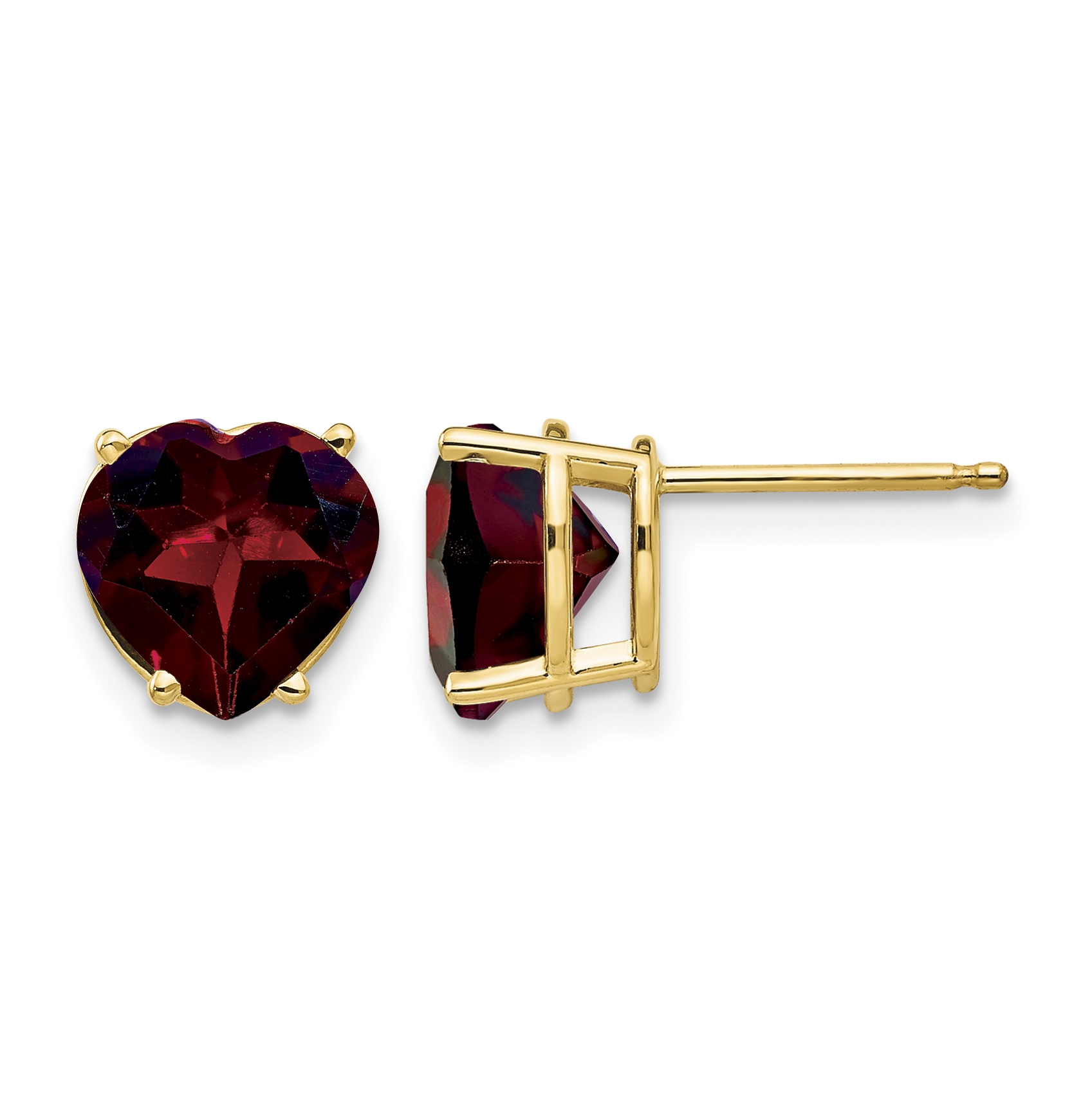 14k 8mm Heart Garnet earring (XE100GA)