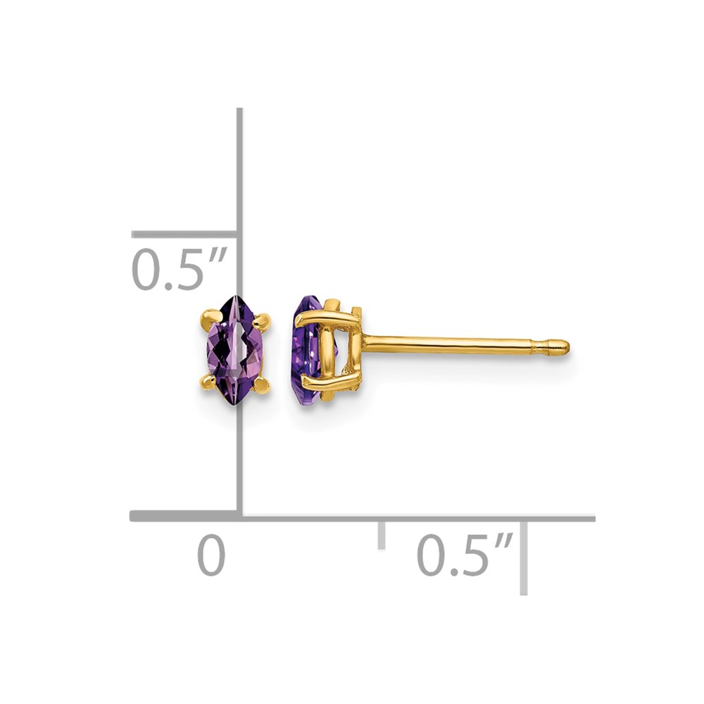 14k 5x2.5mm Marquise Amethyst earring (XE101AM)