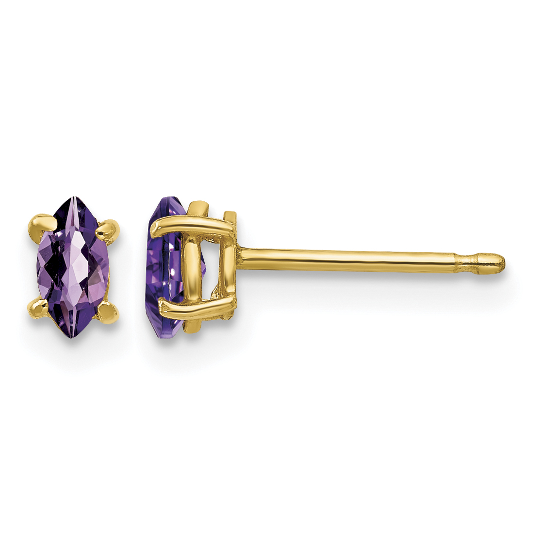 14k 5x2.5mm Marquise Amethyst earring (XE101AM)