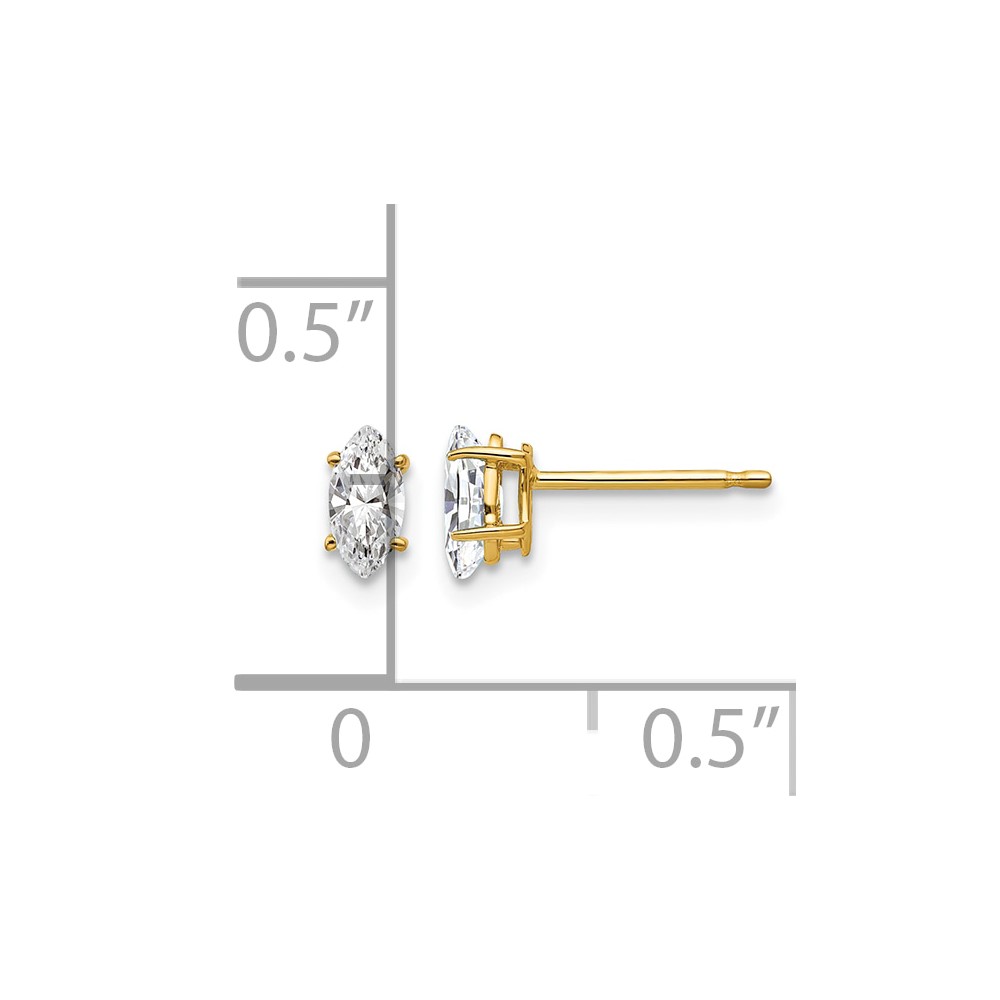14k 5x2.5mm Marquise Cubic Zirconia earring (XE101CZ)