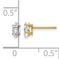 14K Yellow Gold 5x 2.5mm Marquise Cubic Zirconia Post Earrings view 4