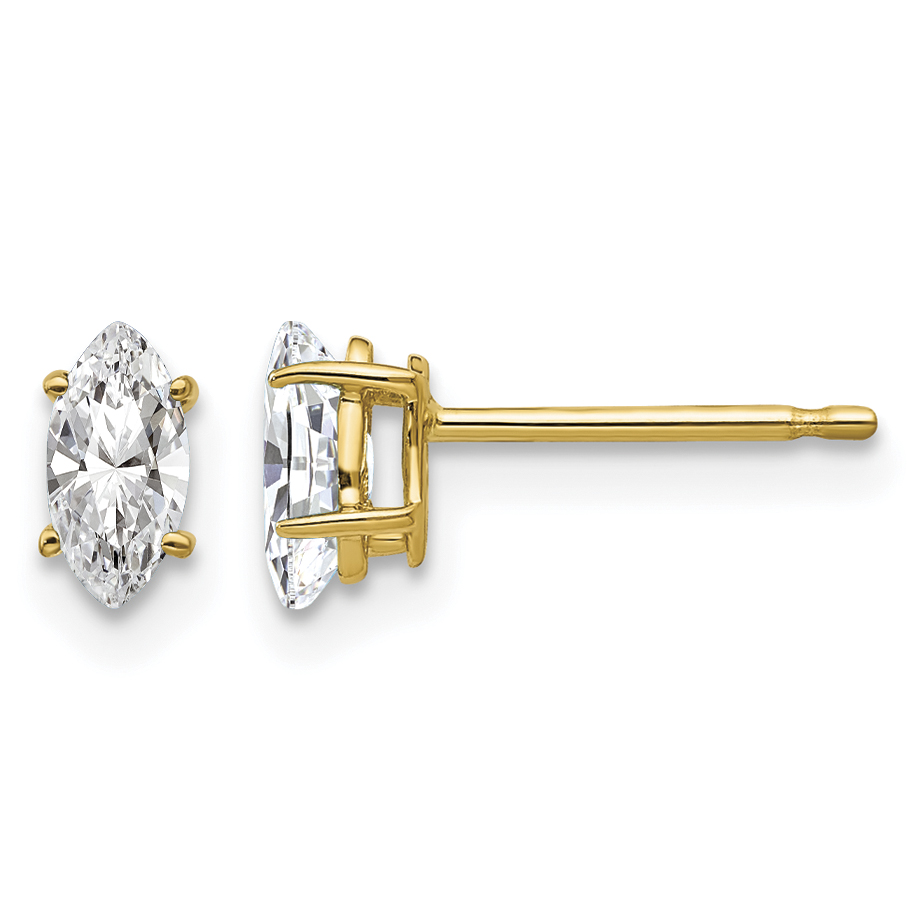 14k 5x2.5mm Marquise Cubic Zirconia earring (XE101CZ)
