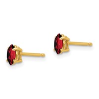 14K Yellow Gold 5x2.5mm Marquise Garnet Post Earrings view 2
