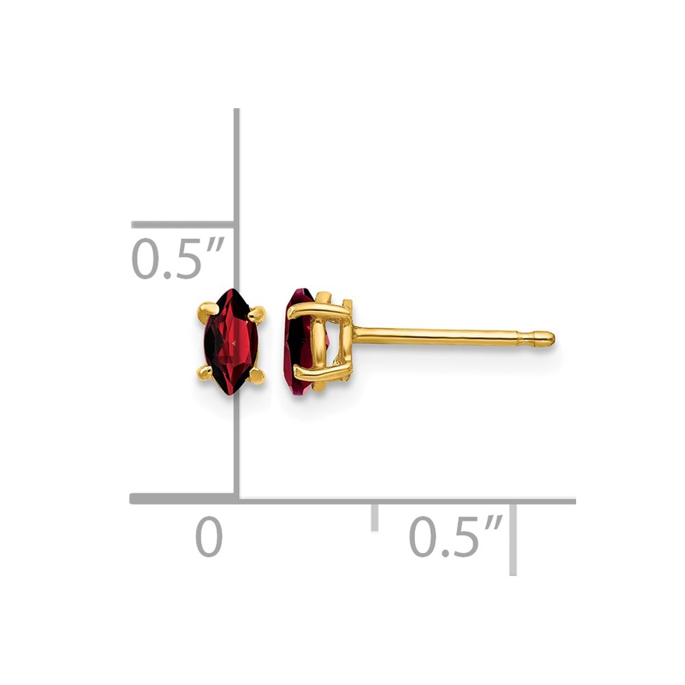 14k 5x2.5mm Marquise Garnet earring (XE101GA)