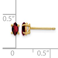 14K Yellow Gold 5x2.5mm Marquise Garnet Post Earrings view 4