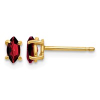 14K Yellow Gold 5x2.5mm Marquise Garnet Post Earrings view 1