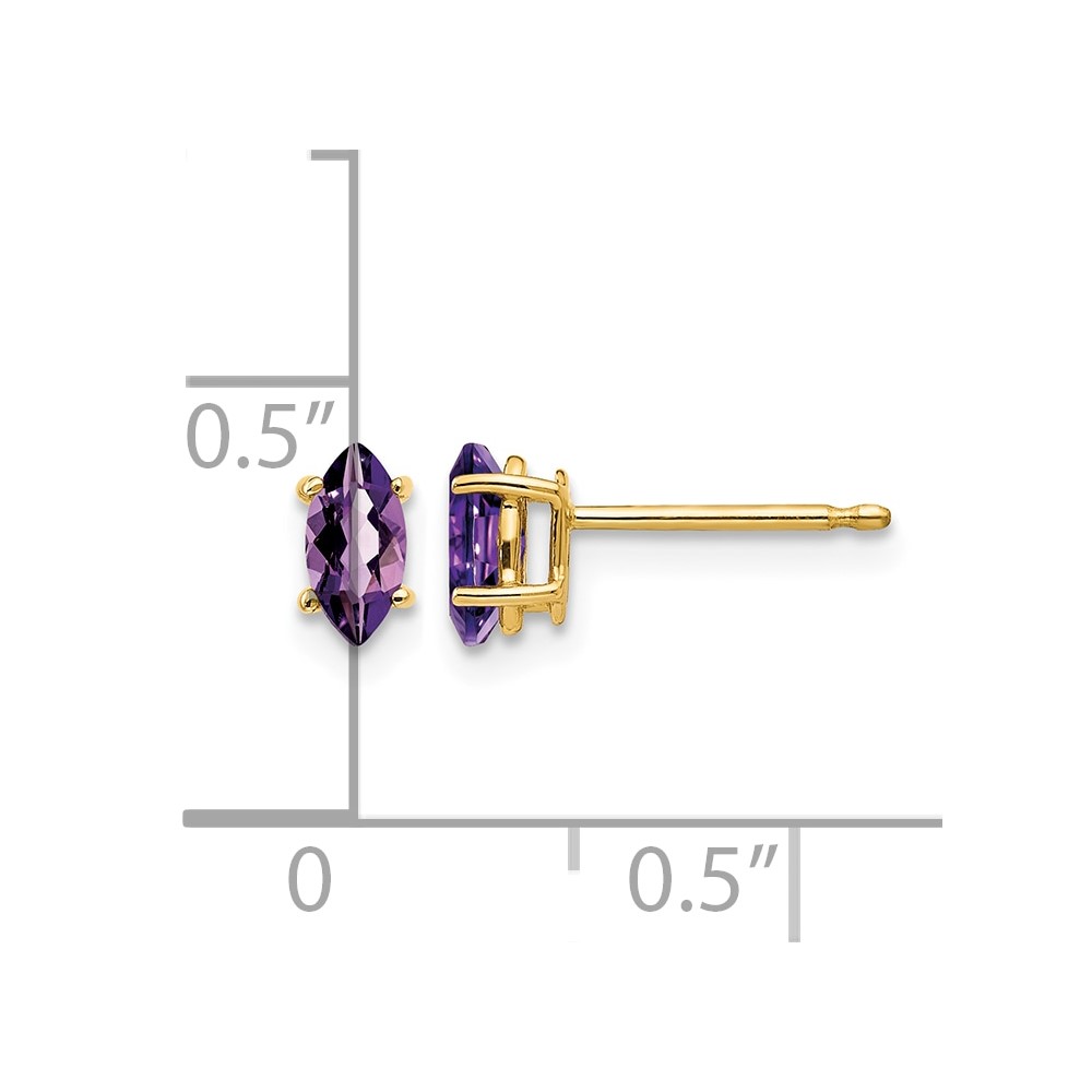 14k 6x3mm Marquise Amethyst earring (XE102AM)
