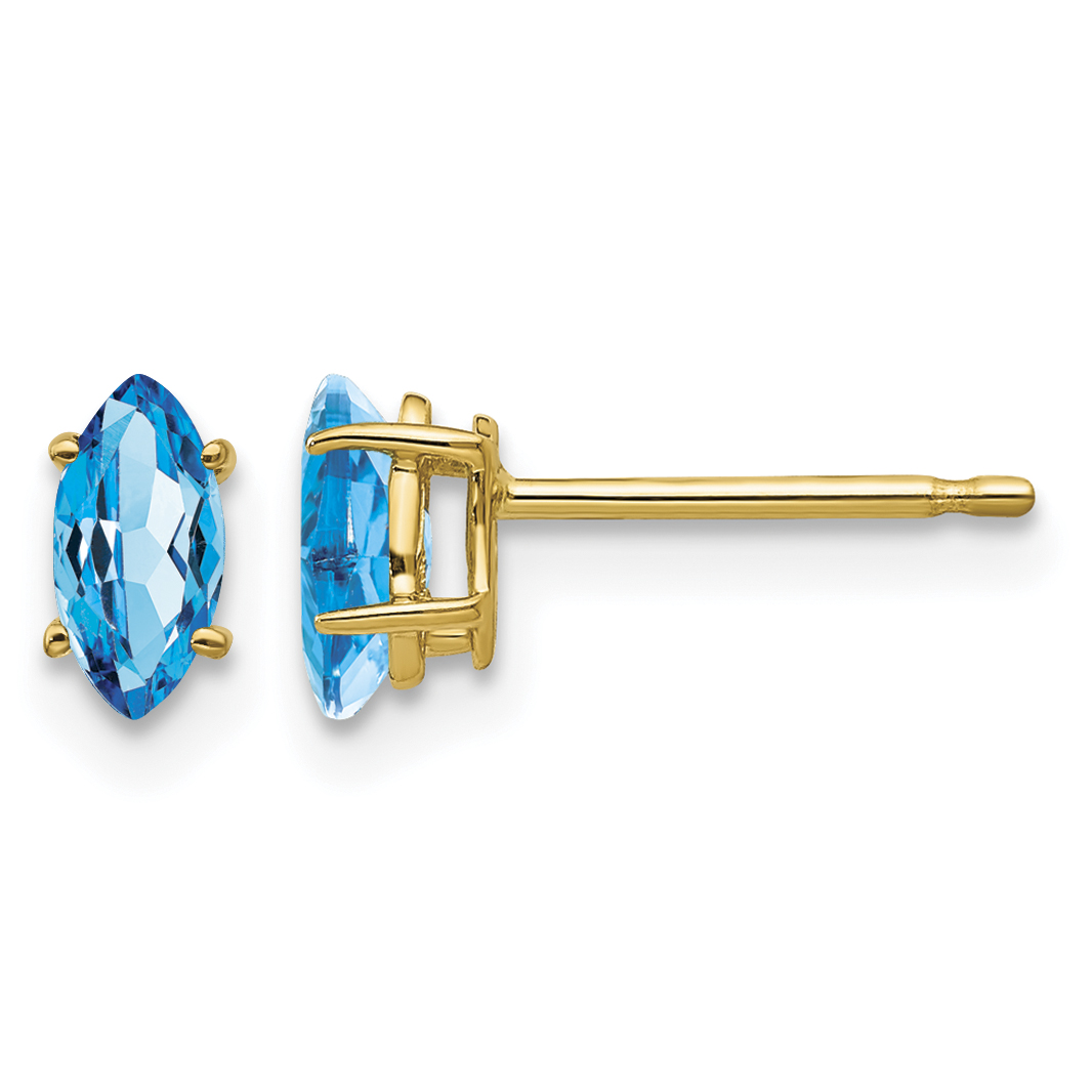 14k 6x3mm Marquise Blue Topaz earring (XE102BT)