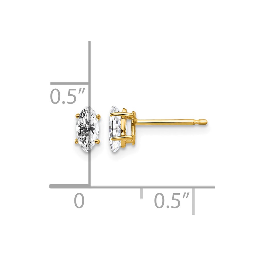 14k 6x3mm Marquise Cubic Zirconia earring (XE102CZ)