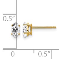 14K Yellow Gold 6x 3mm Marquise Cubic Zirconia Post Earrings view 4