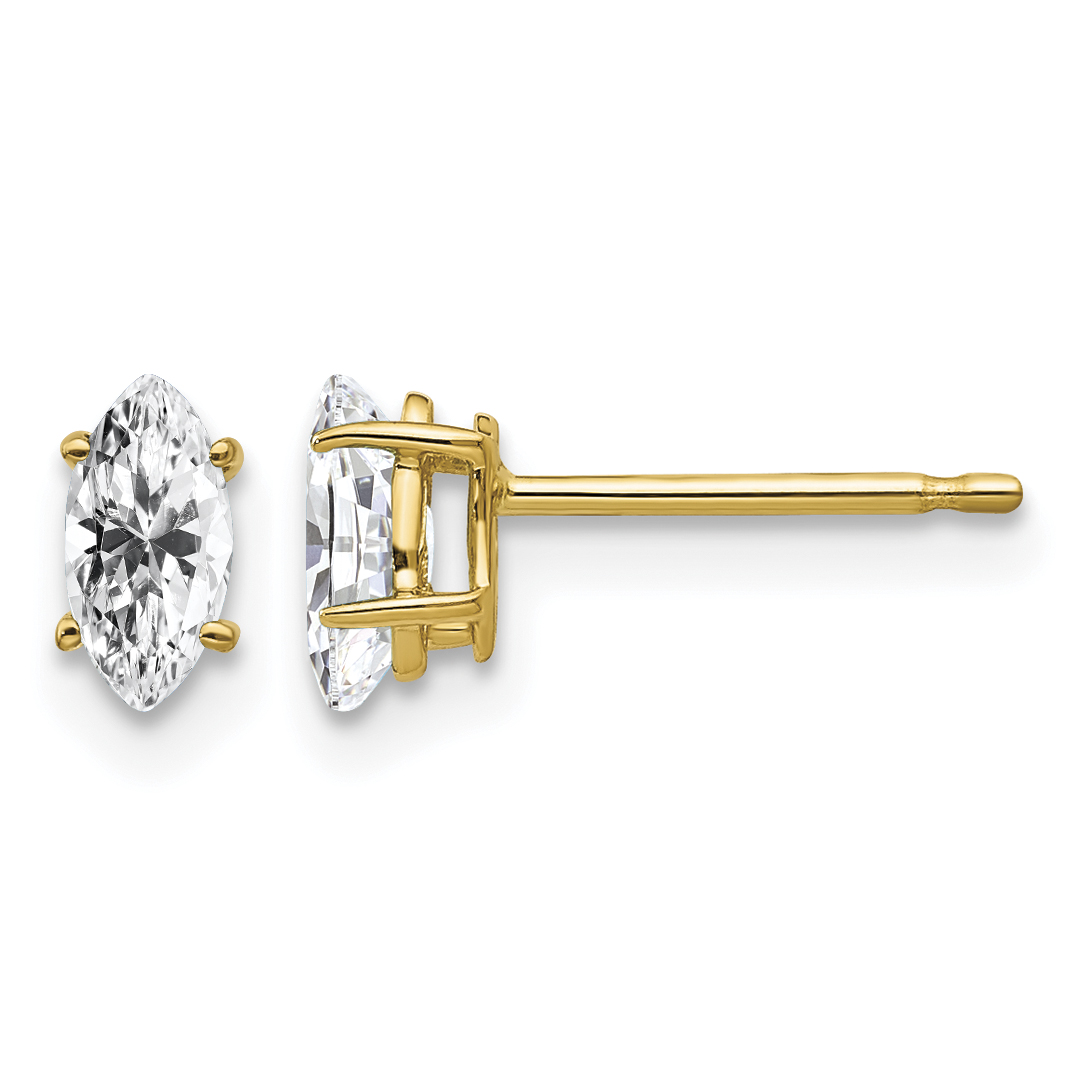 14k 6x3mm Marquise Cubic Zirconia earring (XE102CZ)