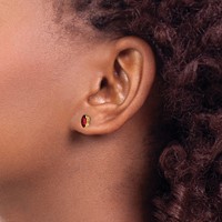 14K Yellow Gold 6x3mm Marquise Garnet Post Earrings view 3