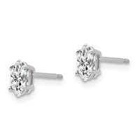 14K White Gold 6x 3mm Marquise Cubic Zirconia Post Earrings view 2