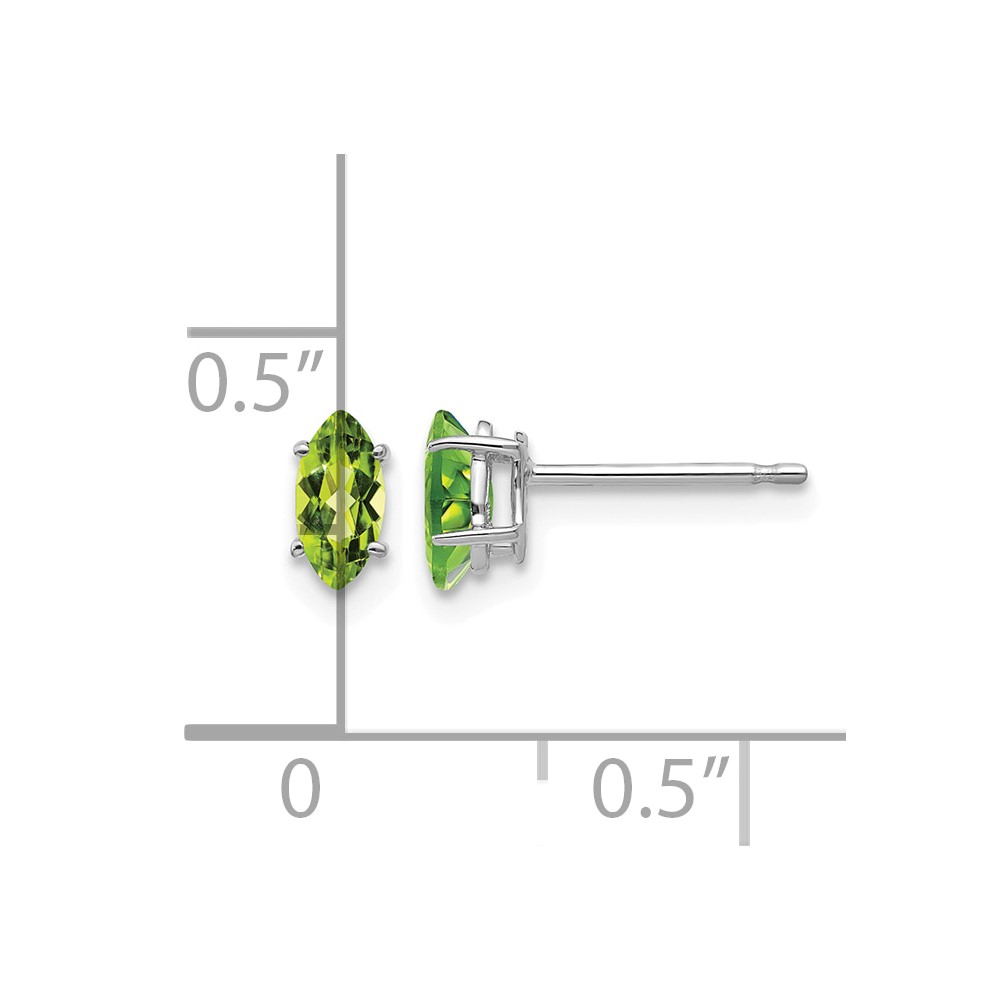 14k White Gold 6x3mm Marquise Peridot earring (XE102WPE)