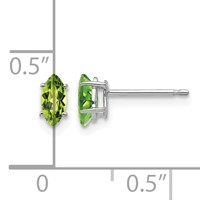 14K White Gold 6x3mm Marquise Peridot Post Earrings view 4