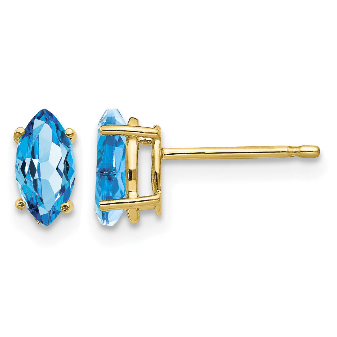 14k 7x3.5mm Marquise Blue Topaz earring (XE103BT)