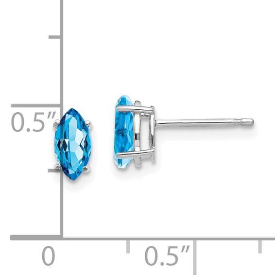 14k White Gold 7x3.5mm Marquise Earring Mounting