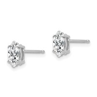 14K White Gold 7x 3.5mm Marquise CZ Post Earrings view 2