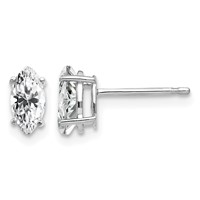 14K White Gold 7x 3.5mm Marquise CZ Post Earrings view 1