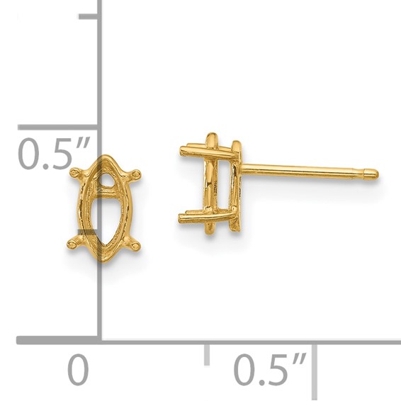 14k 8x4 Marquise Earring Mountings