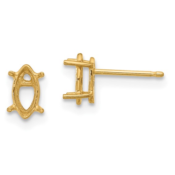14k 8x4 Marquise Earring Mountings