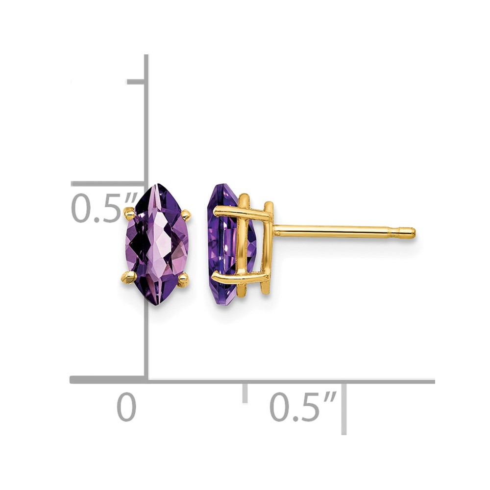 14k 8x4mm Marquise Amethyst earring (XE104AM)