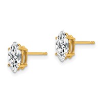 14K 8x4mm Marquise Cubic Zirconia Post Earrings view 2