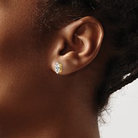 14K 8x4mm Marquise Cubic Zirconia Post Earrings view 3
