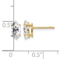 14K 8x4mm Marquise Cubic Zirconia Post Earrings view 4