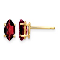 14K Yellow Gold 8x 4mm Marquise Garnet Post Earrings view 1