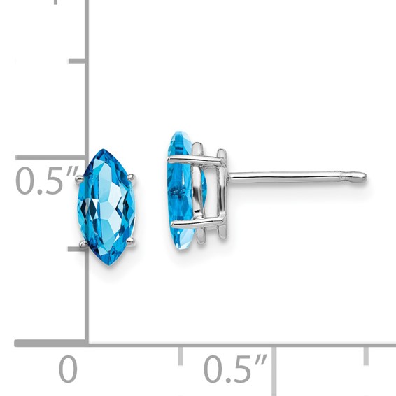14k White Gold 8x4mm Marquise Post Earring Mounting