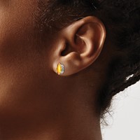 14K White Gold 8x 4mm Marquise Citrine Post Earrings view 3