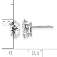 14K White Gold 8x 4mm Marquise Cubic Zirconia Post Earrings view 4