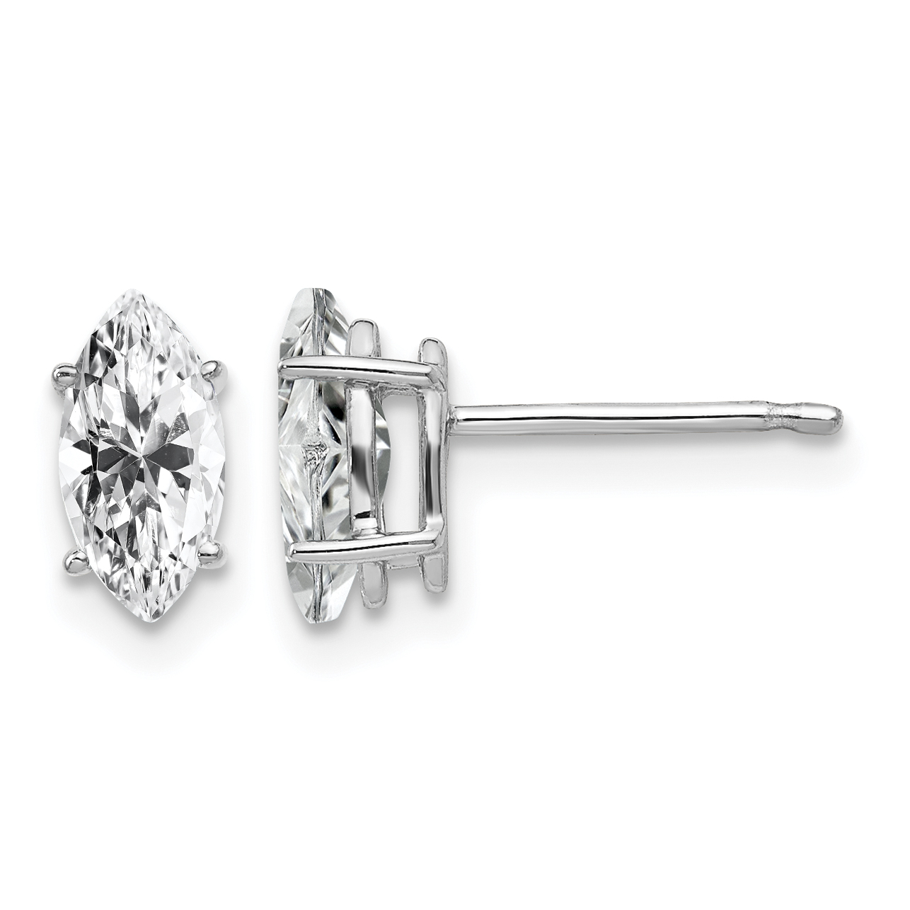 14k White Gold 8x4mm Marquise Cubic Zirconia earring (XE104WCZ)