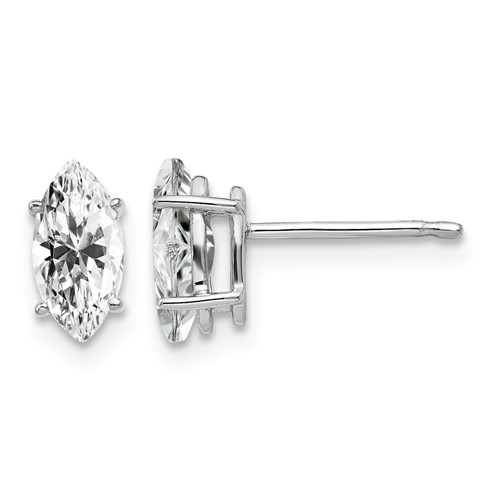 14K White Gold 8x 4mm Marquise Cubic Zirconia Post Earrings