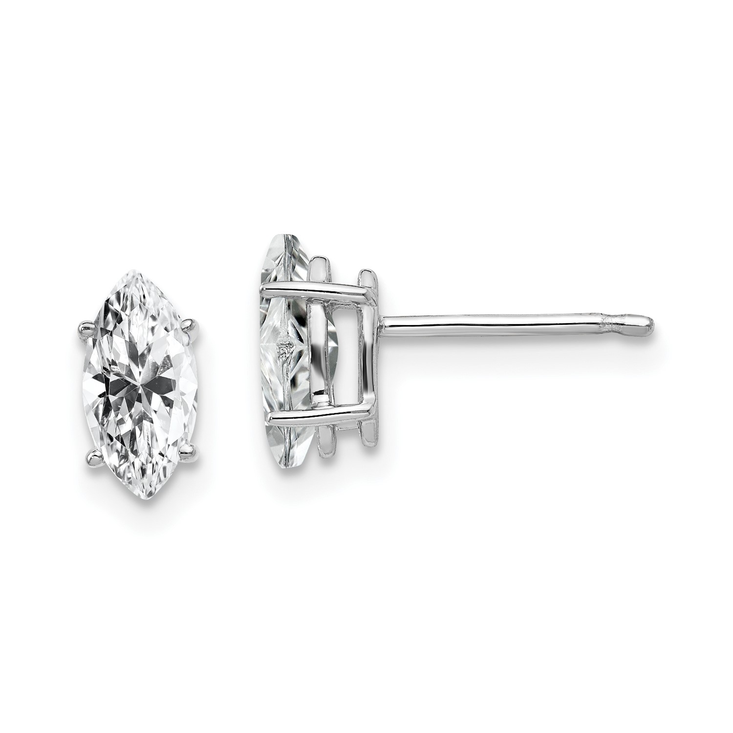 14k White Gold 8x4mm Marquise Cubic Zirconia Earrings 9mm X 4mm Image Is Loading 14k White Gold 8x4mm Marquise Cubic Zirconia Earrings
