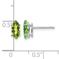 14K White Gold 8x4mm Marquise Peridot Post Earrings view 4