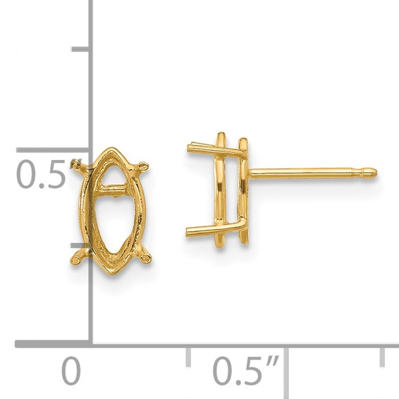 14k 10x5 Marquise Earring Mountings