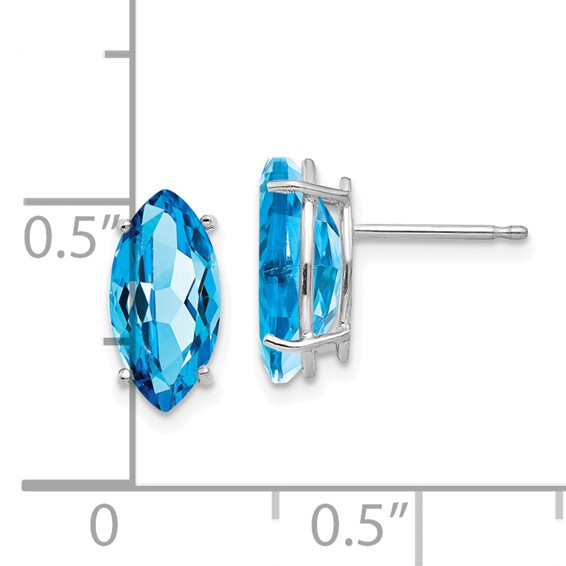 14k White Gold 10x5mm Marquise Earring Mounting
