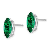 14K White Gold 10x 5mm Marquise Mount St. Helens Post Earrings view 2