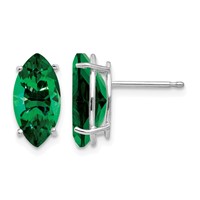 14K White Gold 10x 5mm Marquise Mount St. Helens Post Earrings view 1