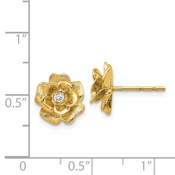 Diamond Flower Earrings